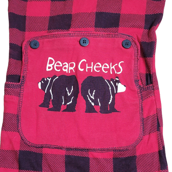 Lazy One Alaska Kids Unisex Red Plaid Bear Cheeks FlapJack Size 2T - Picture 6 of 7